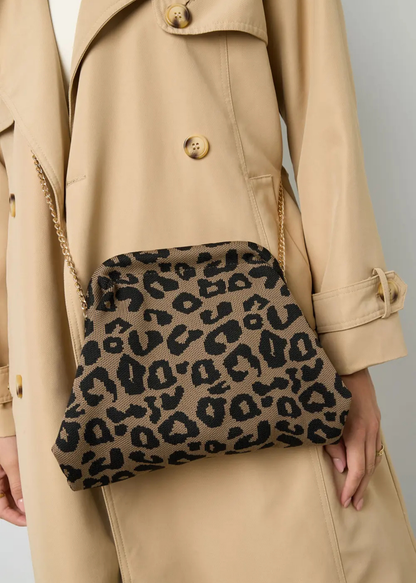 The Edit - Pink & Orange Leopard Print Clutch Bag