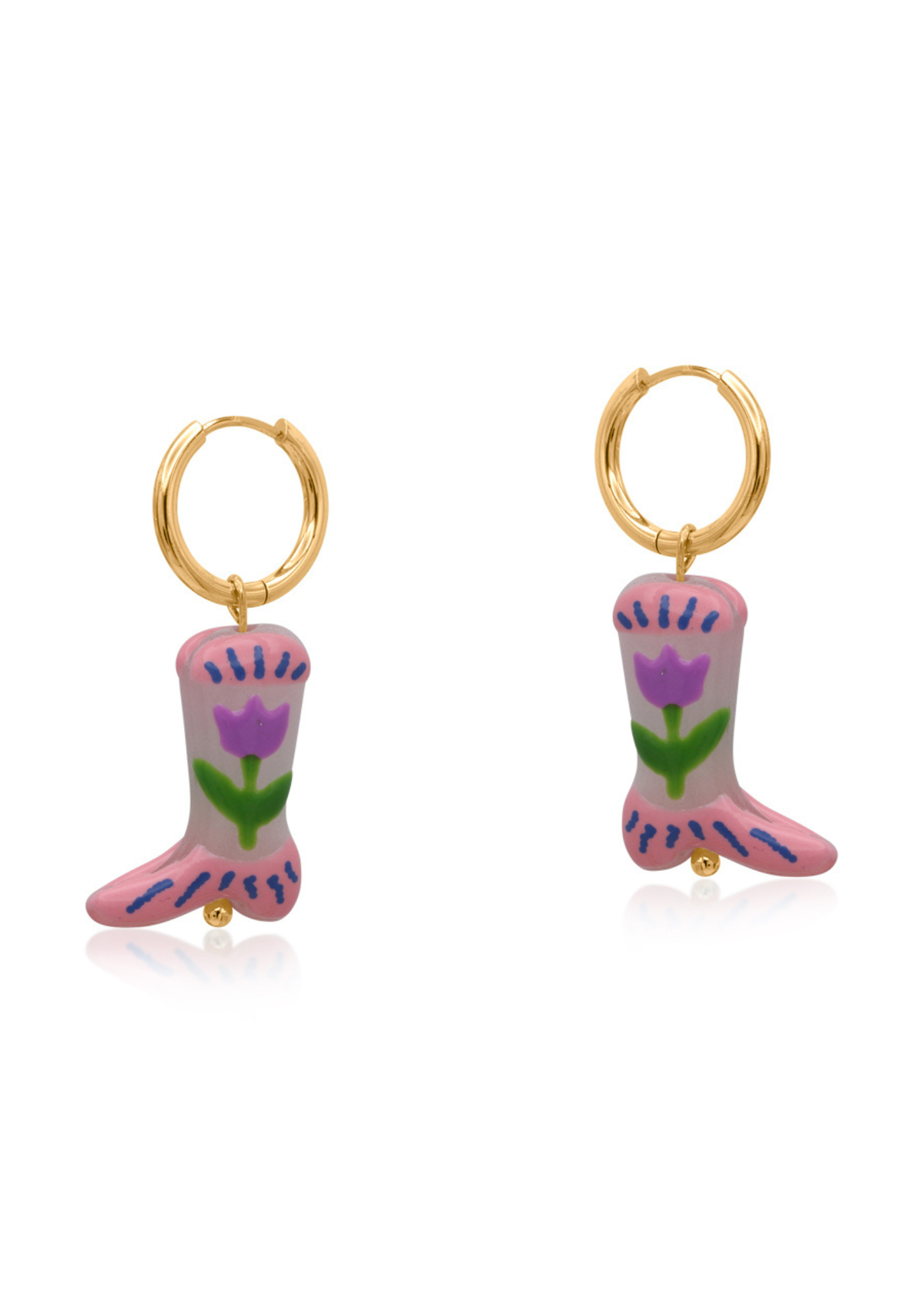 Big Metal London - Cowboy Boots Charm Earrings