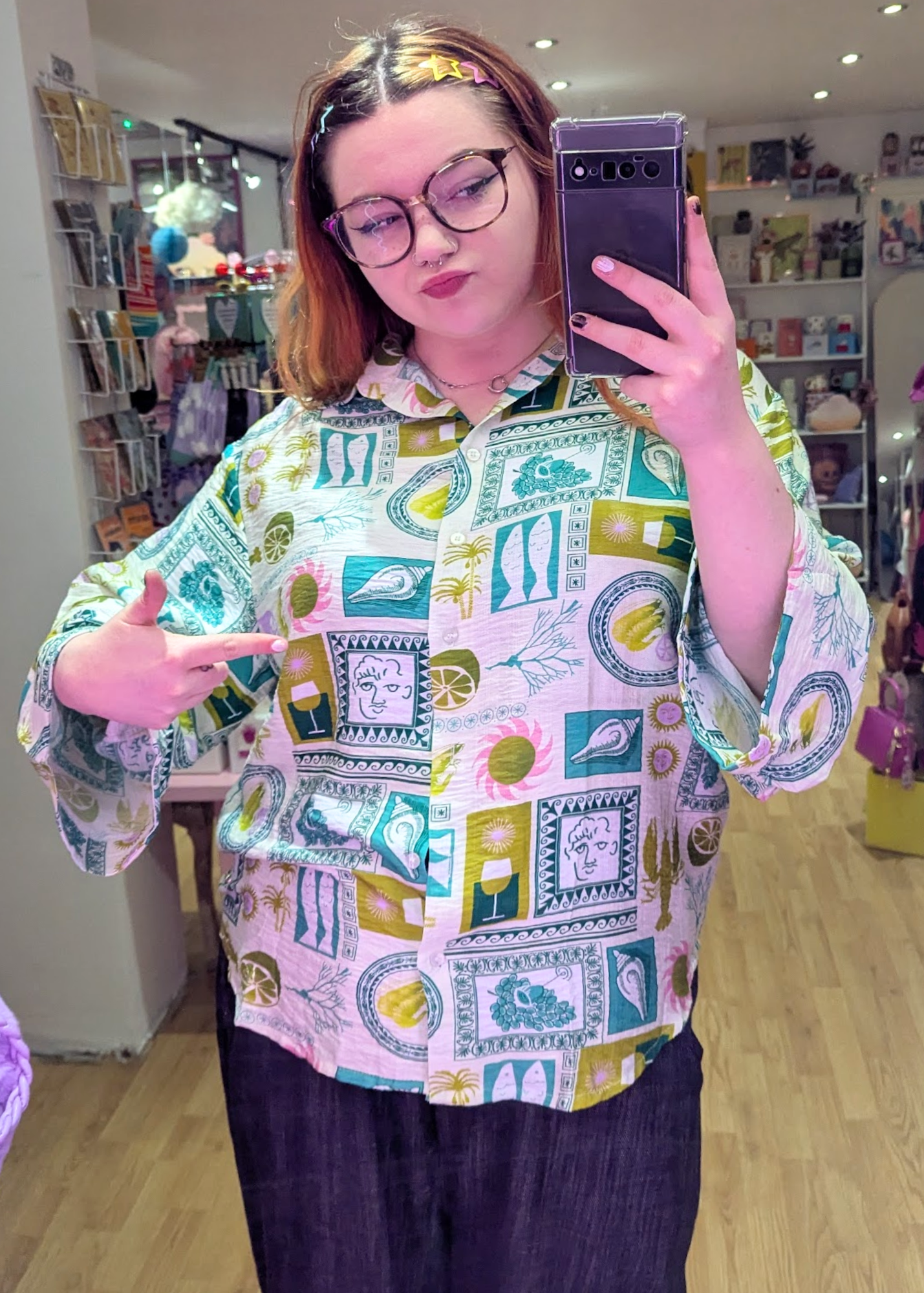 The Edit - Green Mosaic Shirt