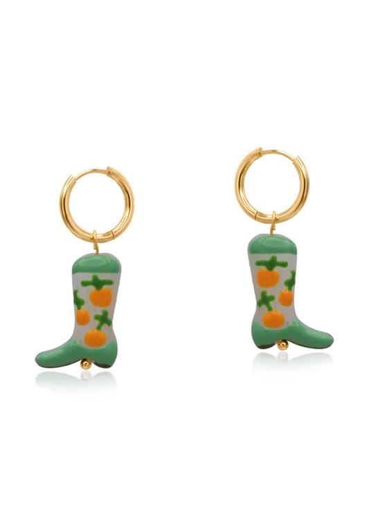 Big Metal London - Cowboy Boots Charm Earrings