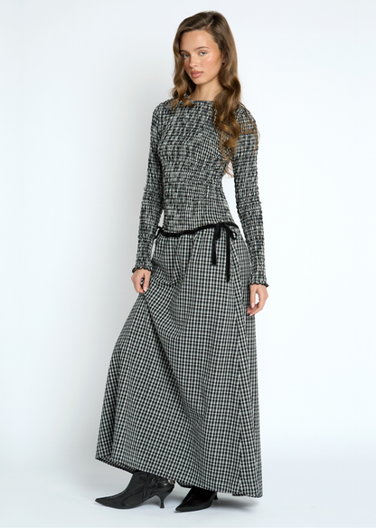 Daisy Street - Nola Black and White Check Maxi Dress