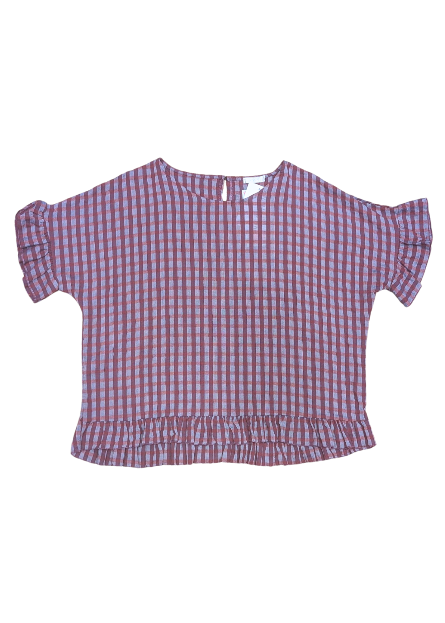 The Edit - Berry & Lavendar Gingham Frill Top