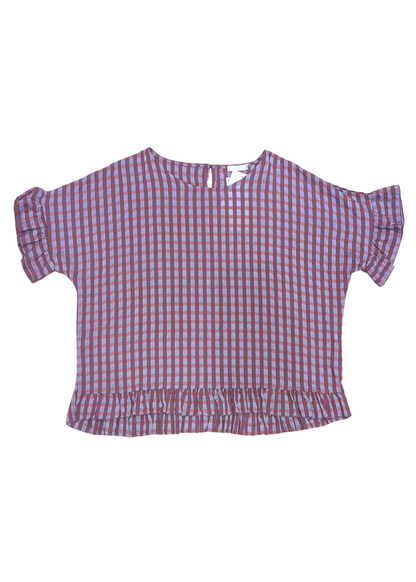 The Edit - Berry & Lavendar Gingham Frill Top