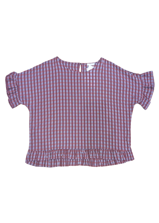 The Edit - Berry & Lavendar Gingham Frill Top