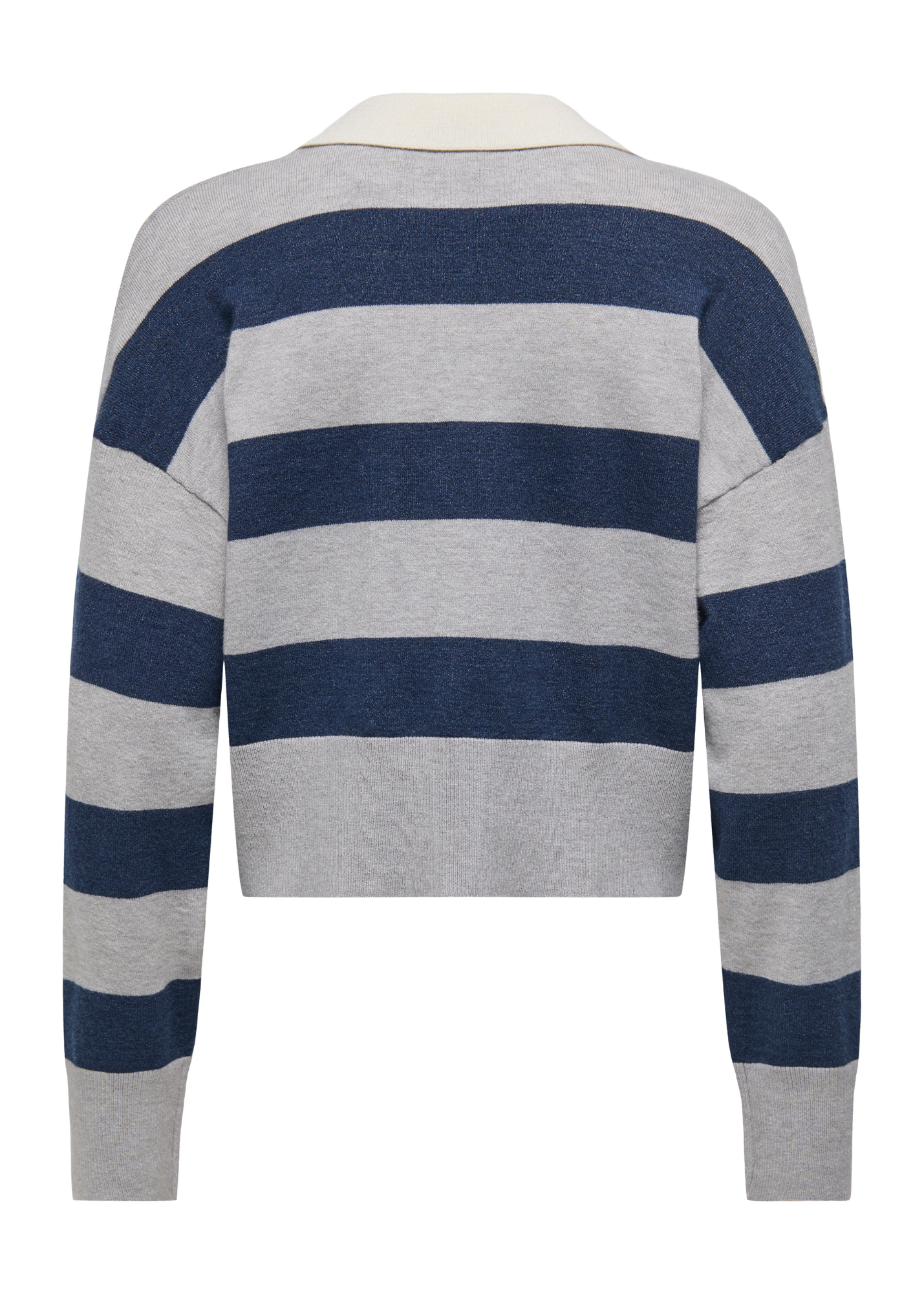 Only - Blue and Grey Stripe Polo Jumper