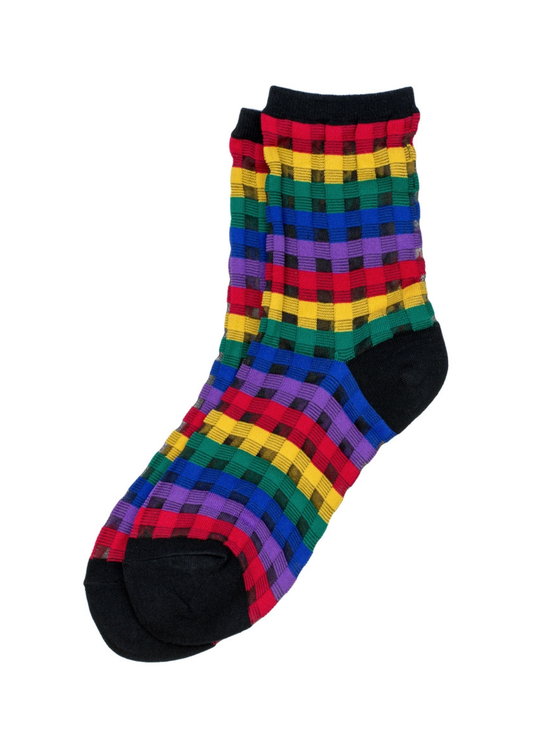 Joe Cool - Rainbow Mesh Check Socks