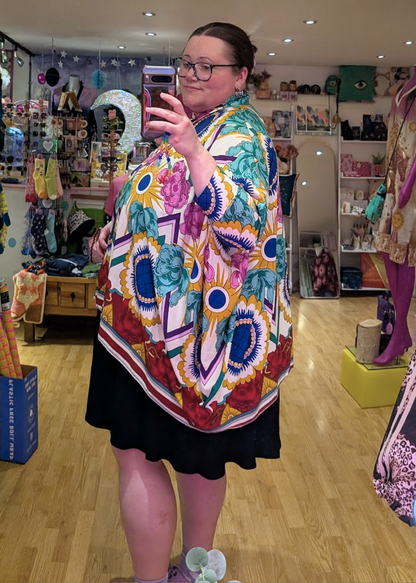 The Edit - Bold Floral Batwing Oversized Shirt