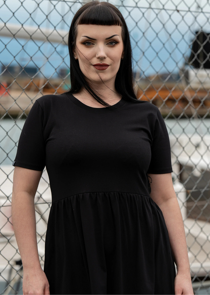 Rebel Romance - Black Midi Stretch Dress