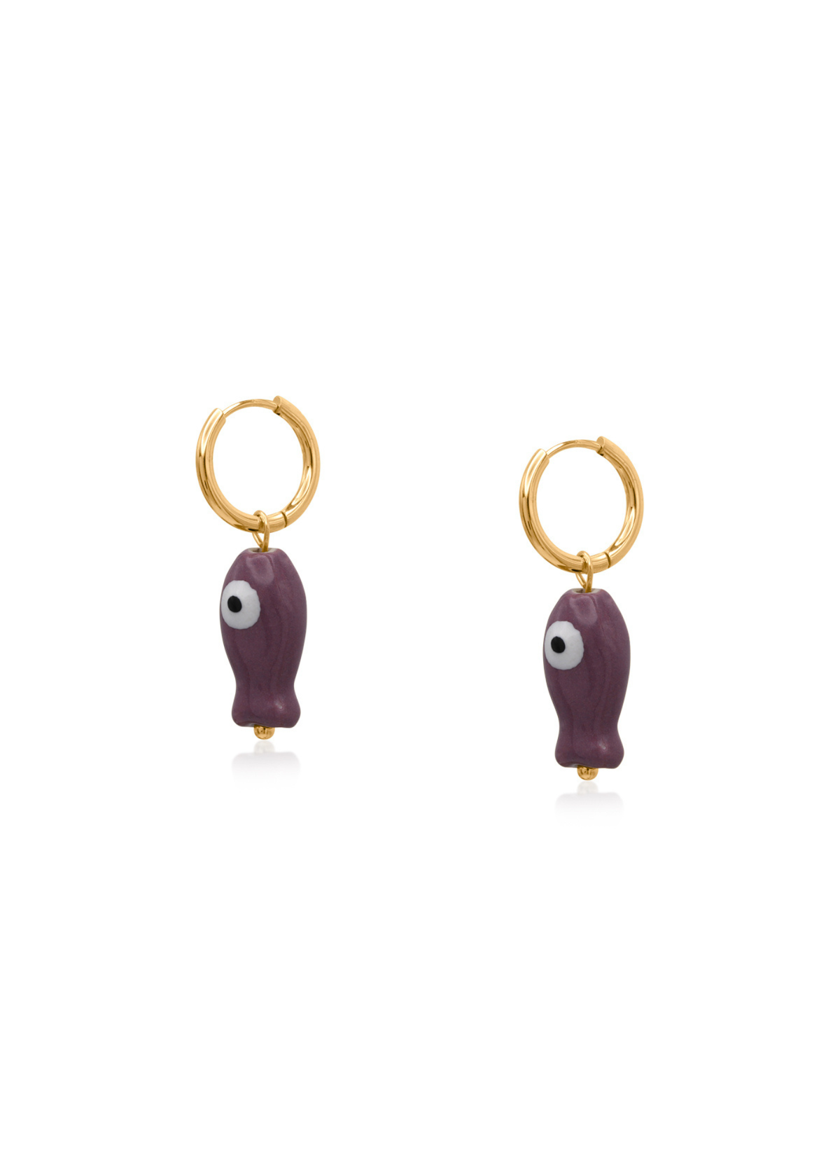 Big Metal London - Ceramic Painted Mini Fish Earrings