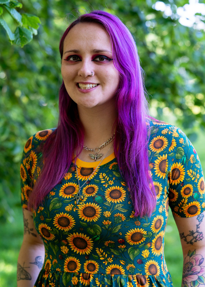 Rebel Romance - Sunflower Charity Midi Stretch Dress
