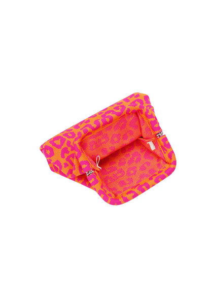 The Edit - Pink & Orange Leopard Print Clutch Bag
