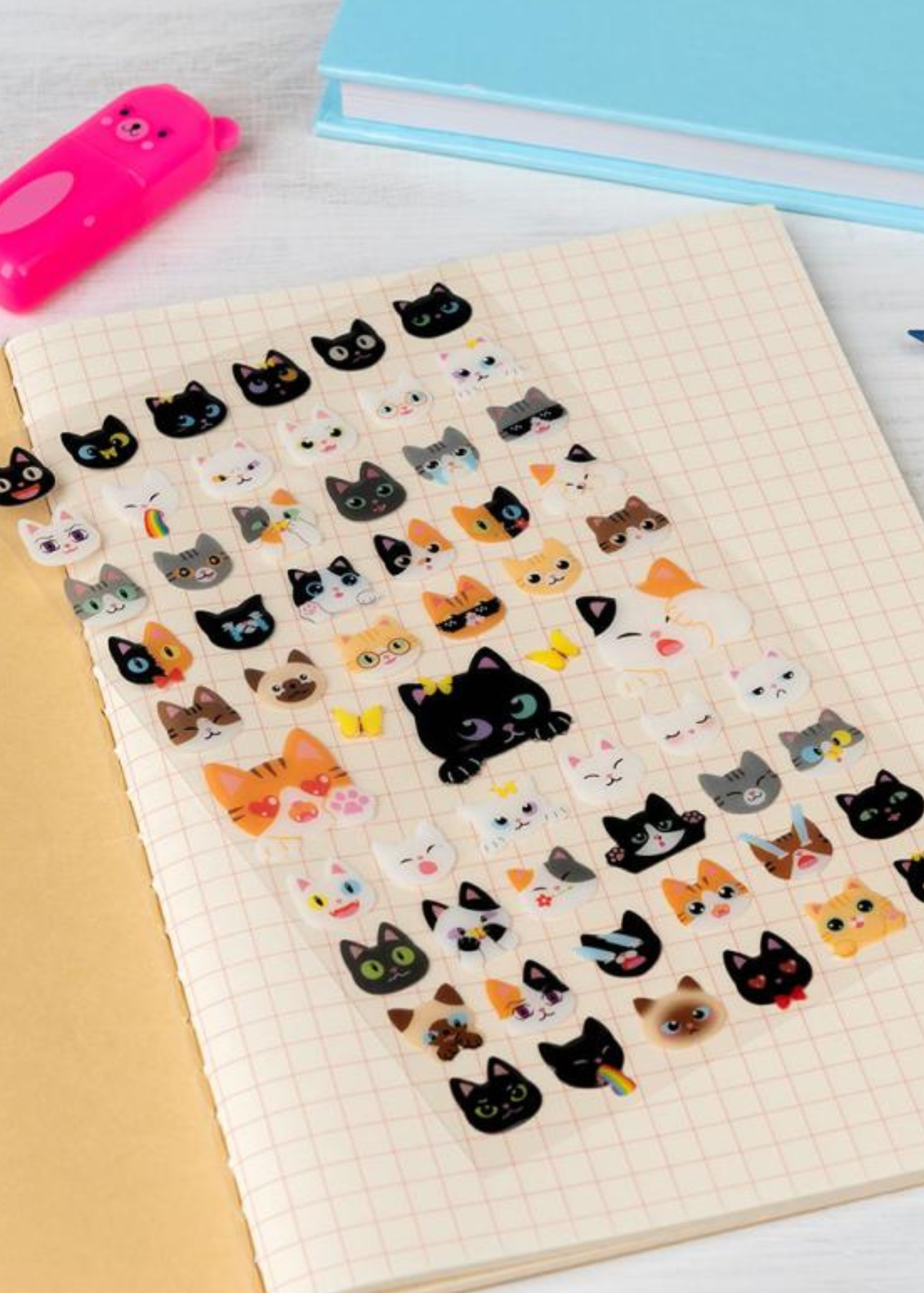 Rex London - Quirky Cats 3D Puffy Stickers
