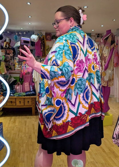 The Edit - Bold Floral Batwing Oversized Shirt
