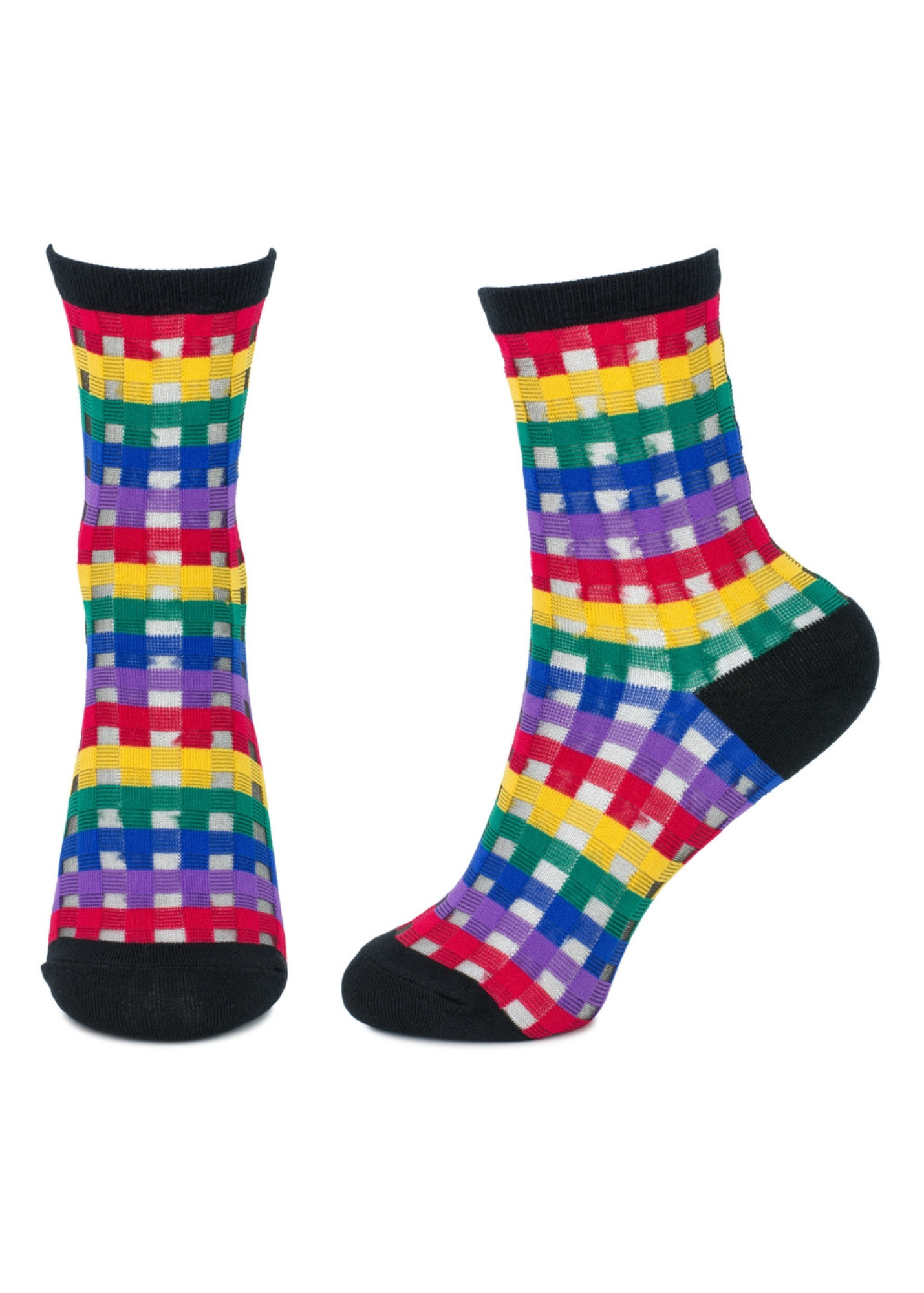 Joe Cool - Rainbow Mesh Check Socks