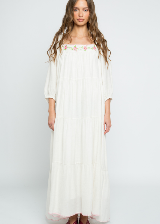 Daisy Street - Goldie Embroidered Maxi Dress
