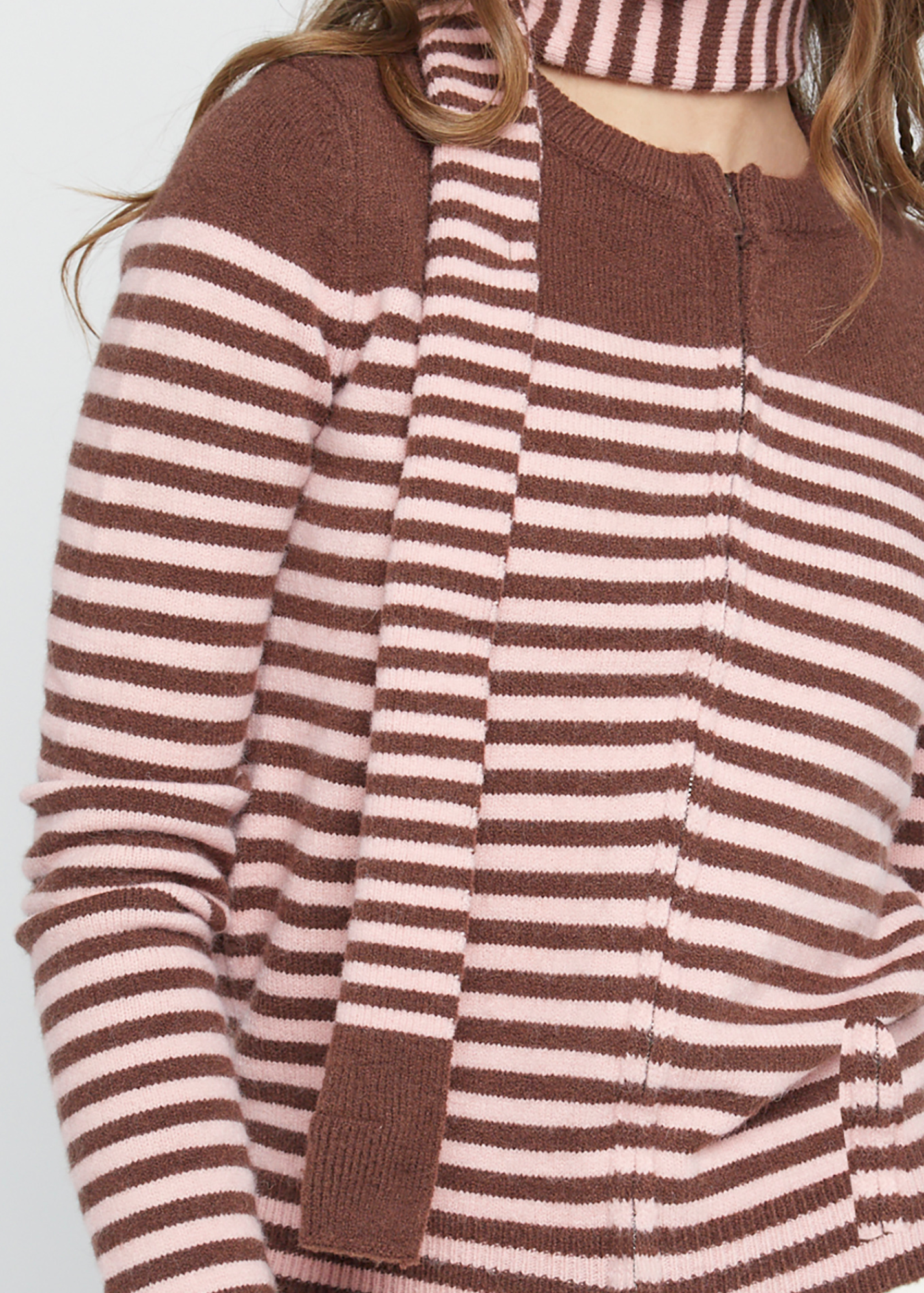 Daisy Street - Junie Stripe Zip-up Cardigan
