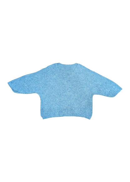 The Edit - Sea Green Oversized V-Neck Jumper