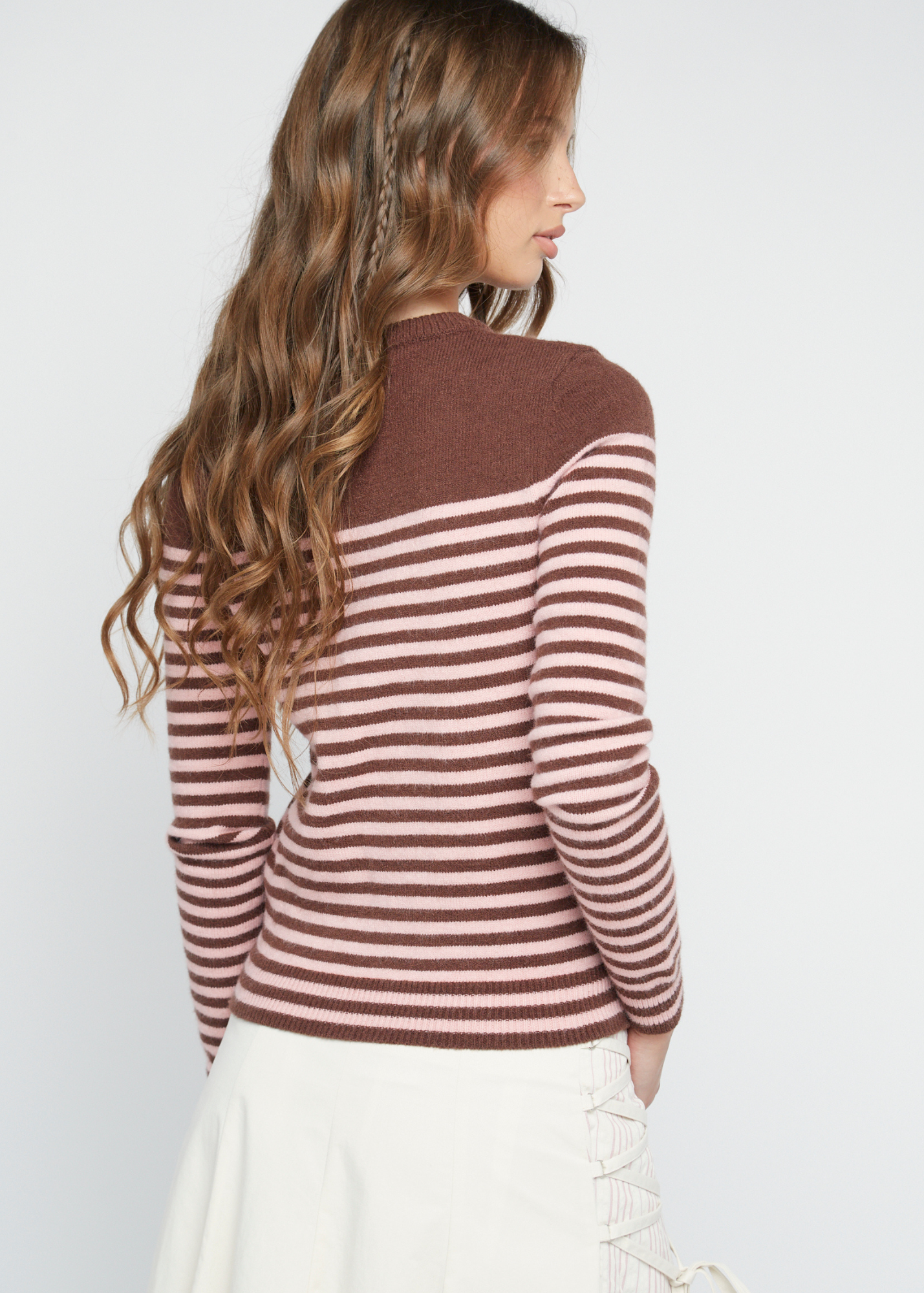 Daisy Street - Junie Stripe Zip-up Cardigan