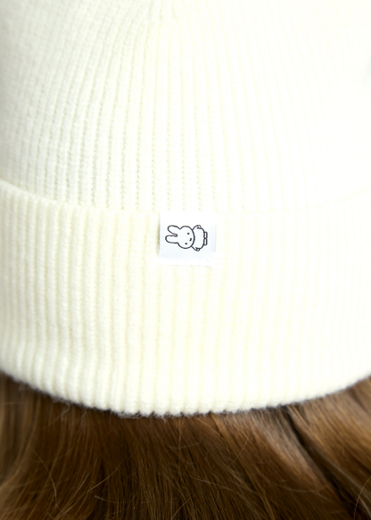Daisy Street - White Embroidered Miffy Beanie Hat