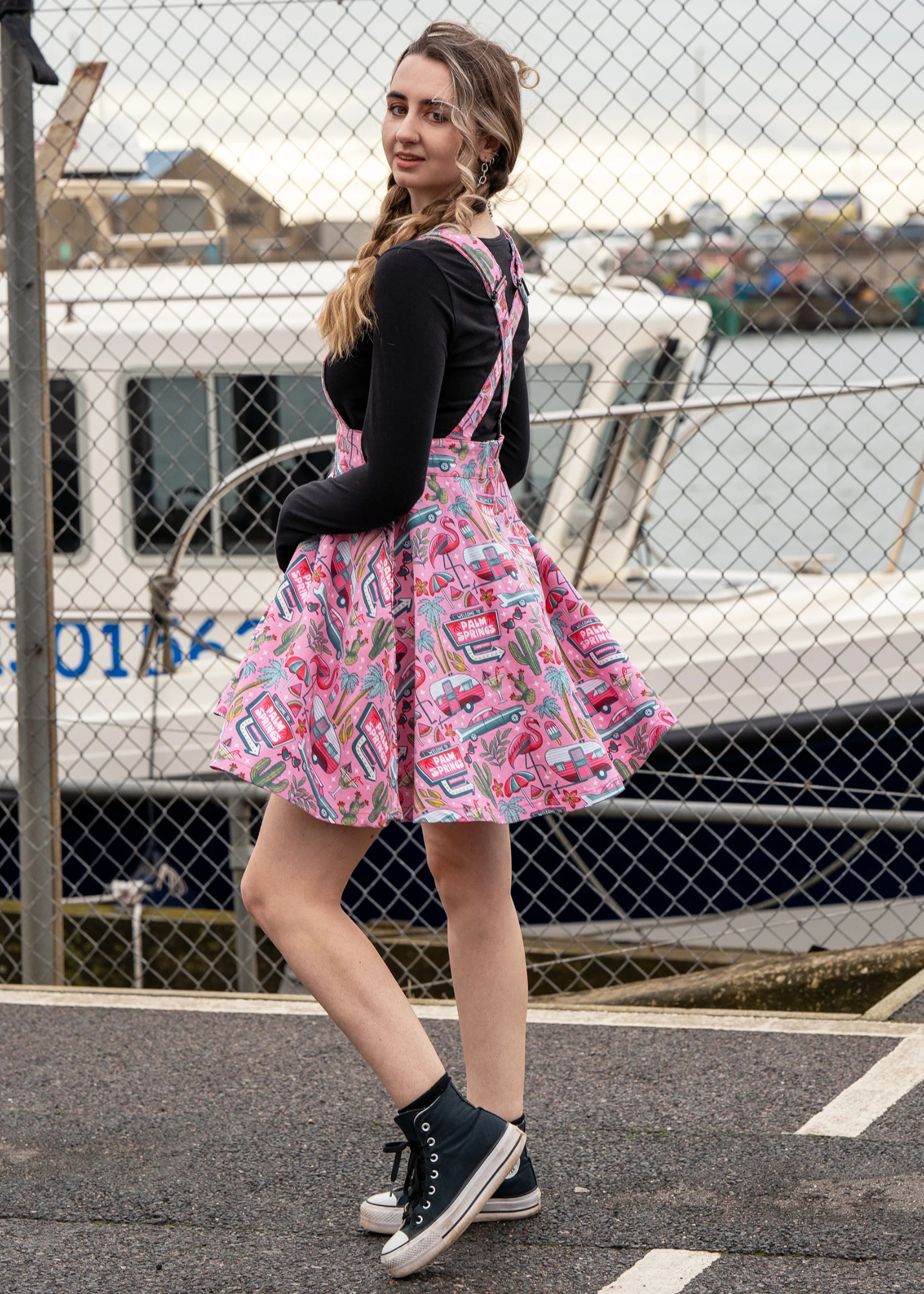 Run & Fly - Palm Springs Flared Pinafore Dress