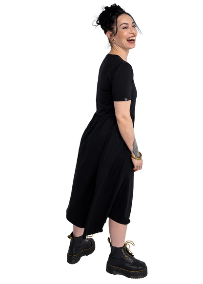 Rebel Romance - Black Midi Stretch Dress