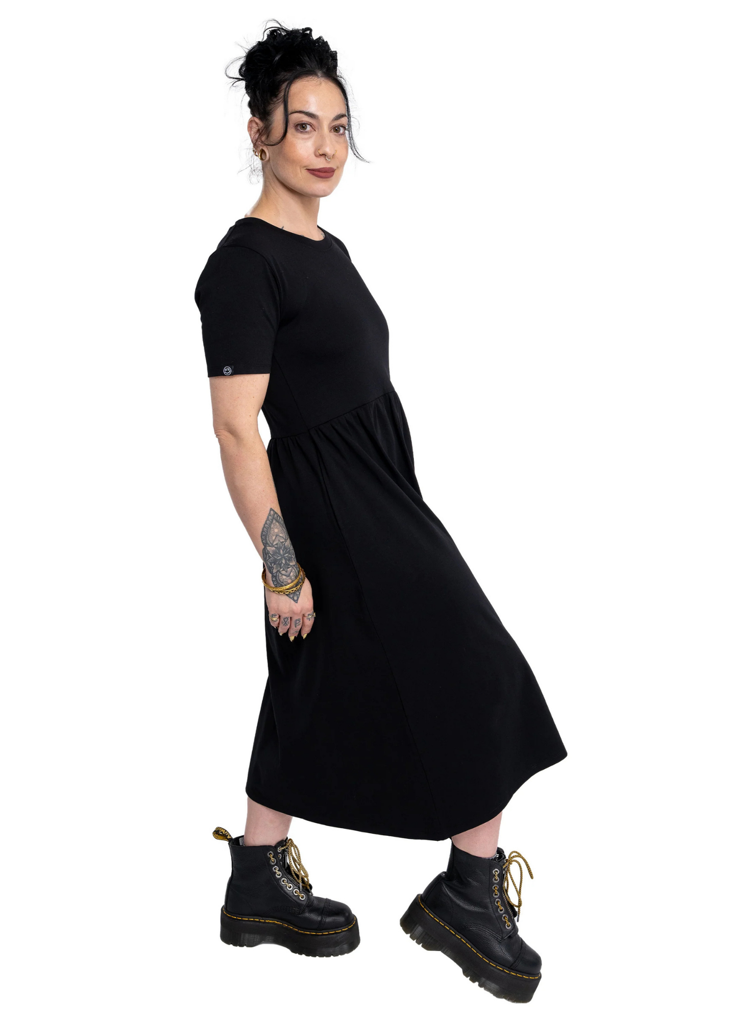 Rebel Romance - Black Midi Stretch Dress