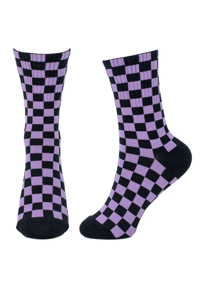 Joe Cool - Purple and Black Checkerboard Socks
