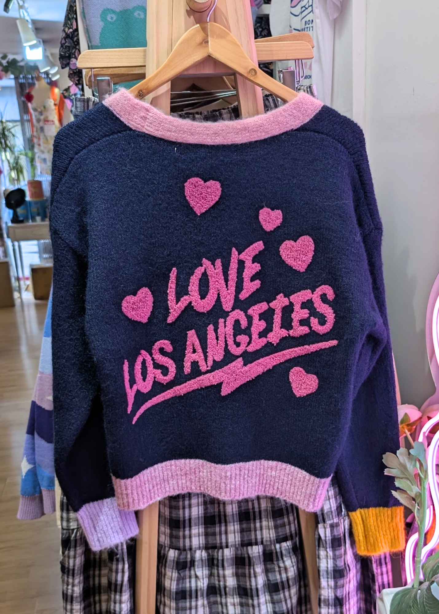 The Edit - Colourblock Love LA Cardigan in Navy