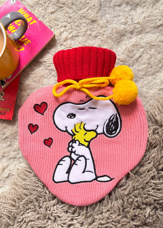 House of Disaster - Peanuts Love Heart Shaped Hot Water Bottle