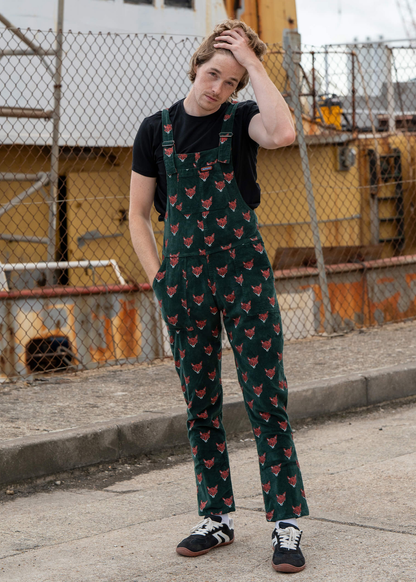 Run & Fly - Corduroy Fox Head Dungarees