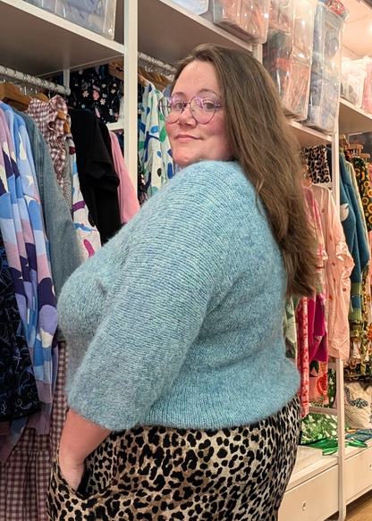 The Edit - Sea Green Oversized V-Neck Jumper