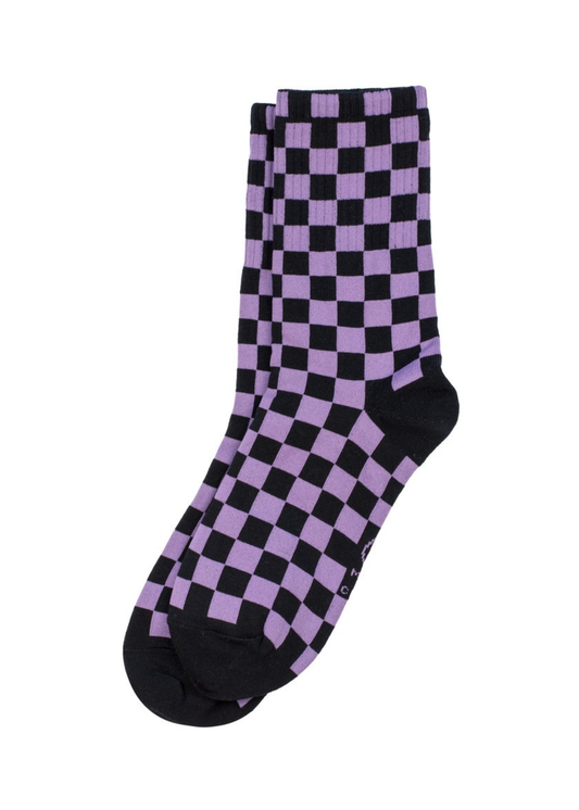 Joe Cool - Purple and Black Checkerboard Socks