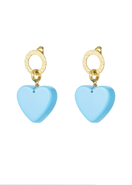 The Edit - Sky Blue Heart Block Earrings