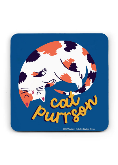 Badge Bomb - Cat Purrson Coaster