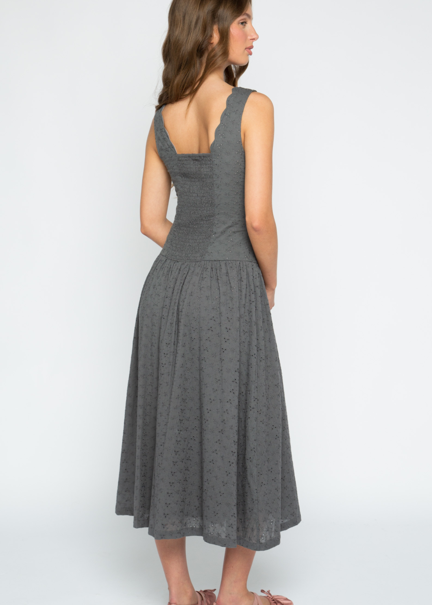 Daisy Street - Fern Broderie Anglaise Midi Dress