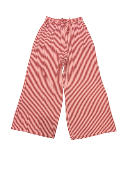 The Edit - Maroon Stripe Linen Trousers
