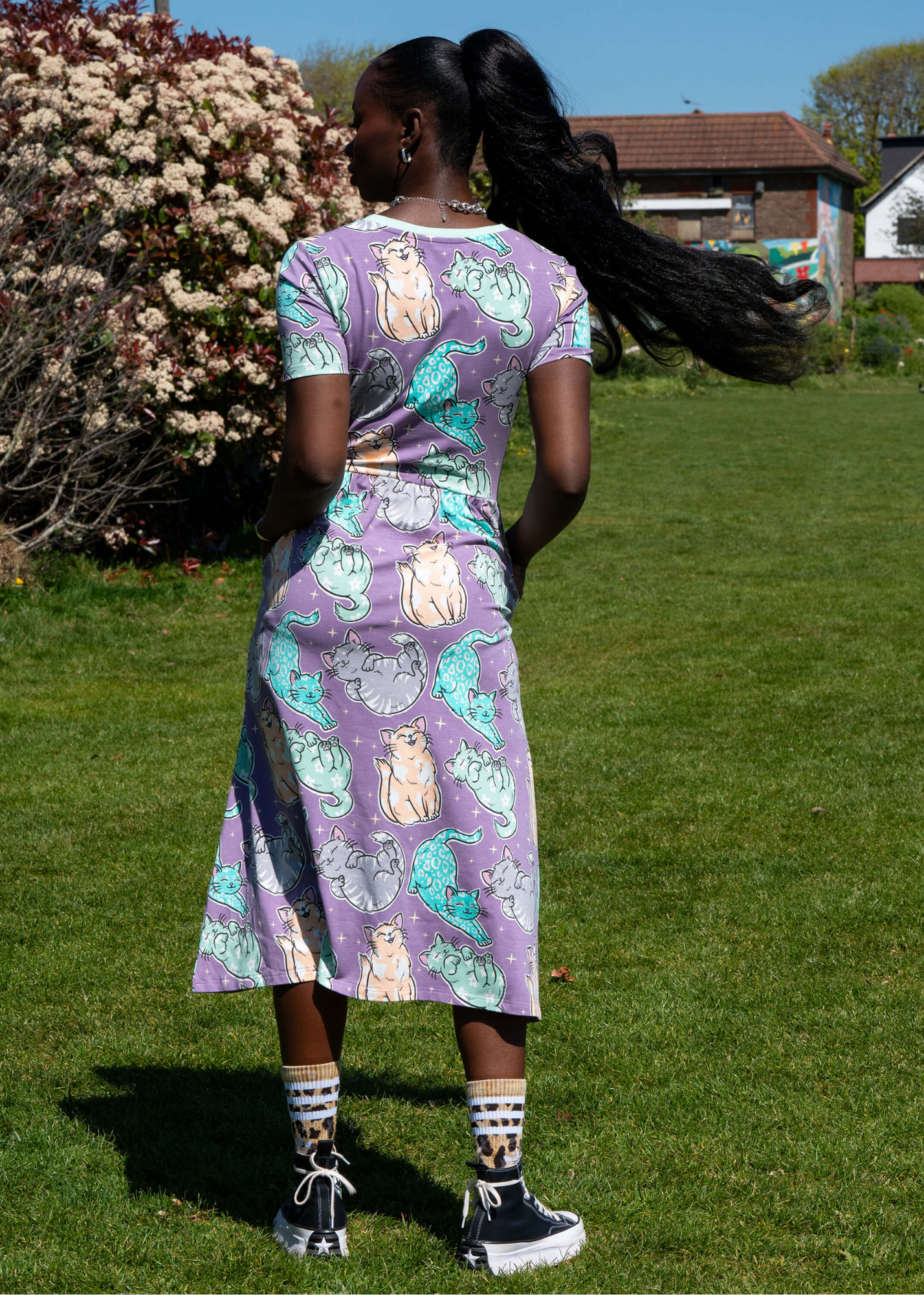 Rebel Romance x Abi Perry - Purrfect Cats Midi Dress