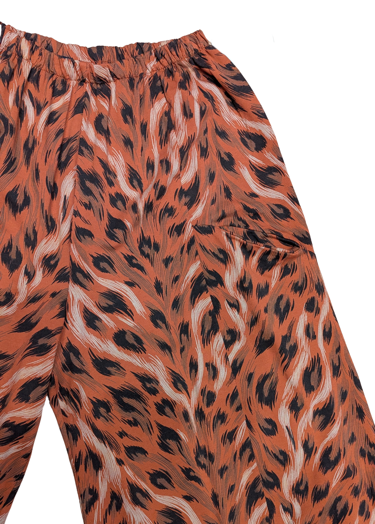 The Edit - Orange Big Cat Jersey Cocoon Trousers