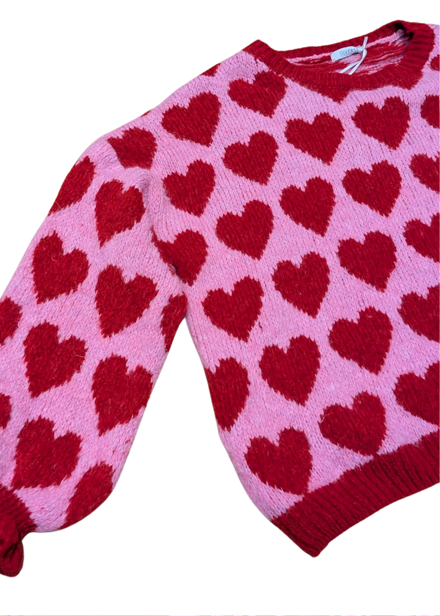 The Edit - Red & Pink Heart Knitted Jumper