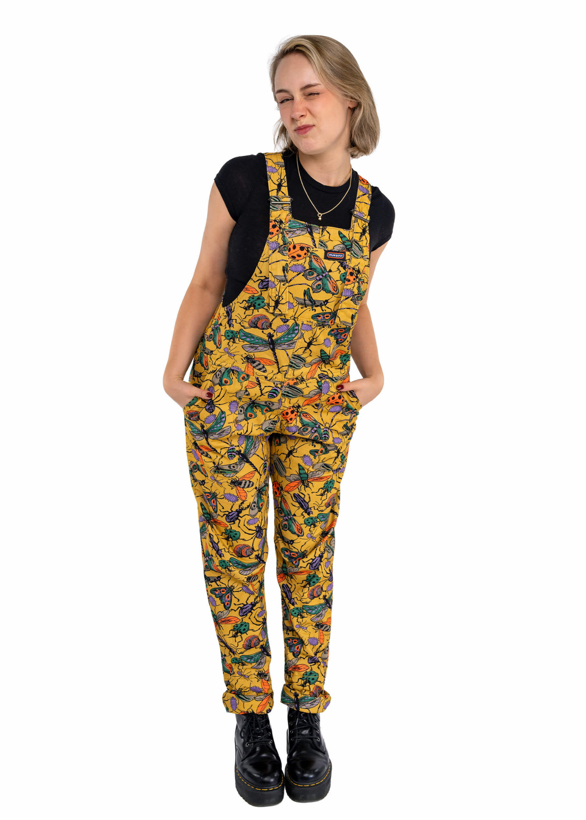 Run & Fly - Mustard Beasties Stretch Twill Dungarees