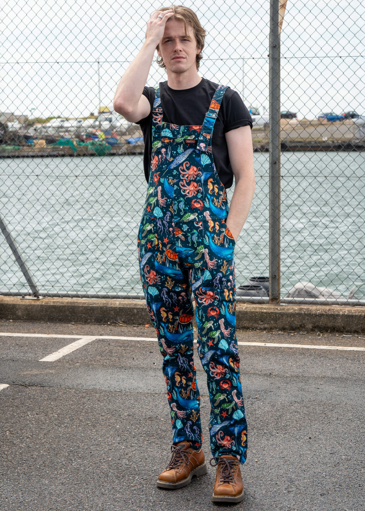 Run & Fly - Ocean Stretch Twill Dungarees