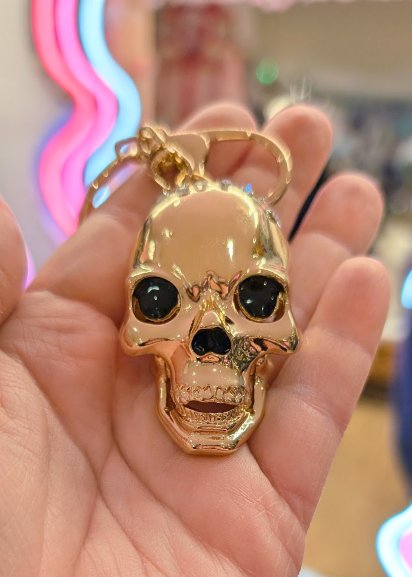 The Edit - Gold Tone Skull Bag Charm Keyring
