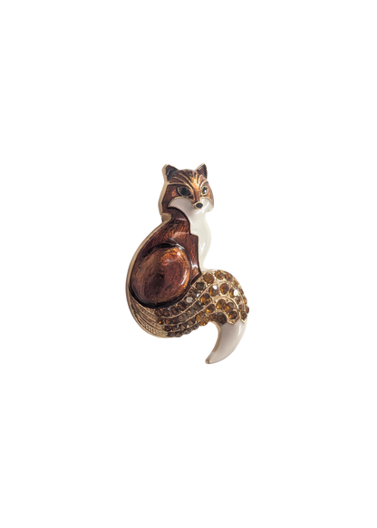 The Edit - Enamel & Bejeweled Fox Brooch