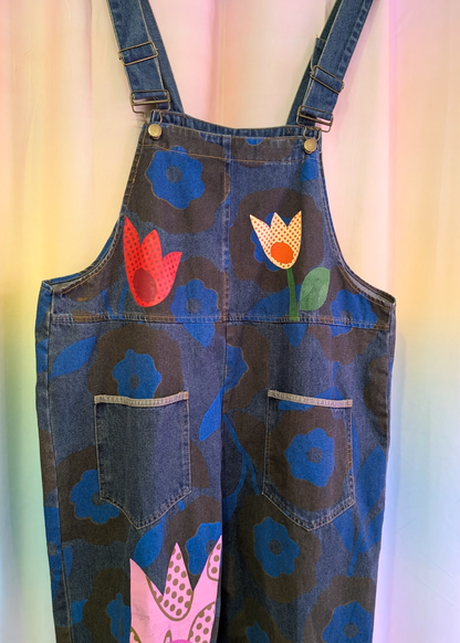 The Edit - Painted Flower Dungarees