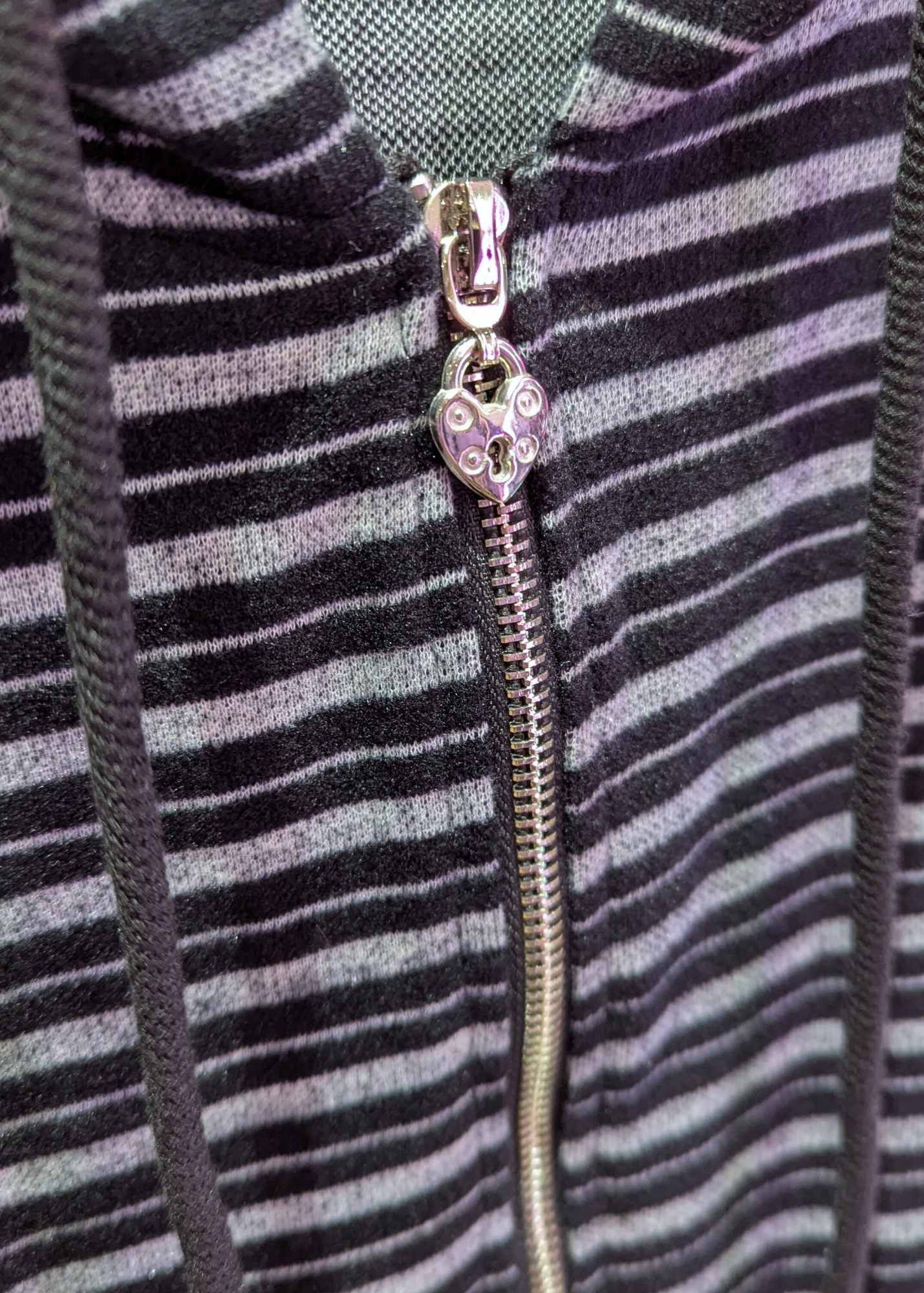 Daisy Street - Charcoal Grey Pinstripe Zip up Top