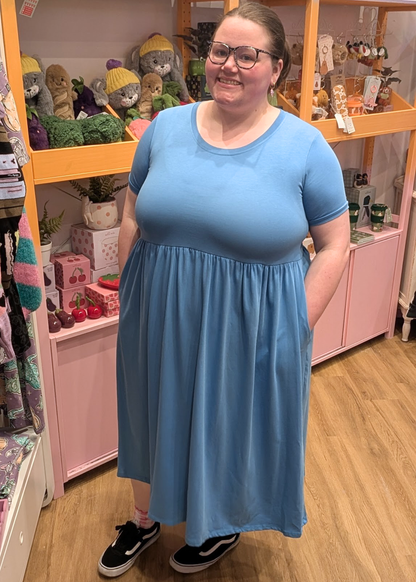 The Edit - Cornflower Blue Smock Dress with Pockets