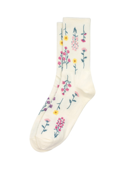 Joe Cool - Flower Pressing Socks in Cream