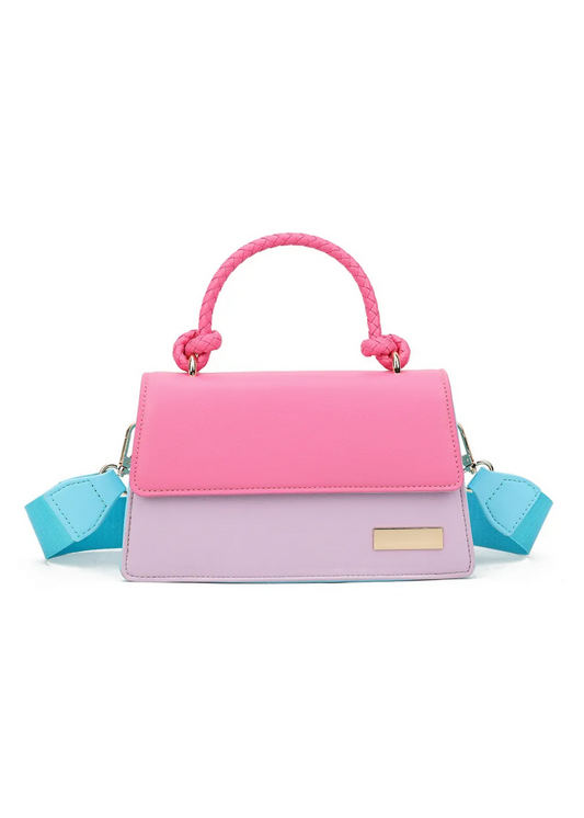 The Edit - Pastel Pink & Lilac Colour Block Handbag