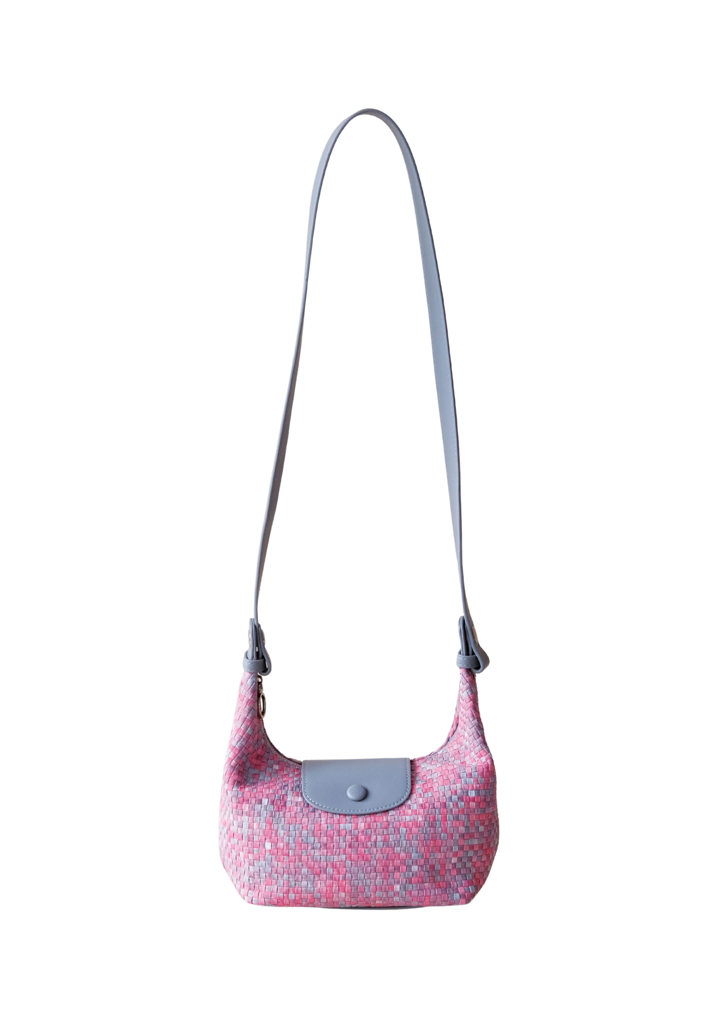 The Edit - Pink & Lilac Woven Check Mini Shoulder Bag