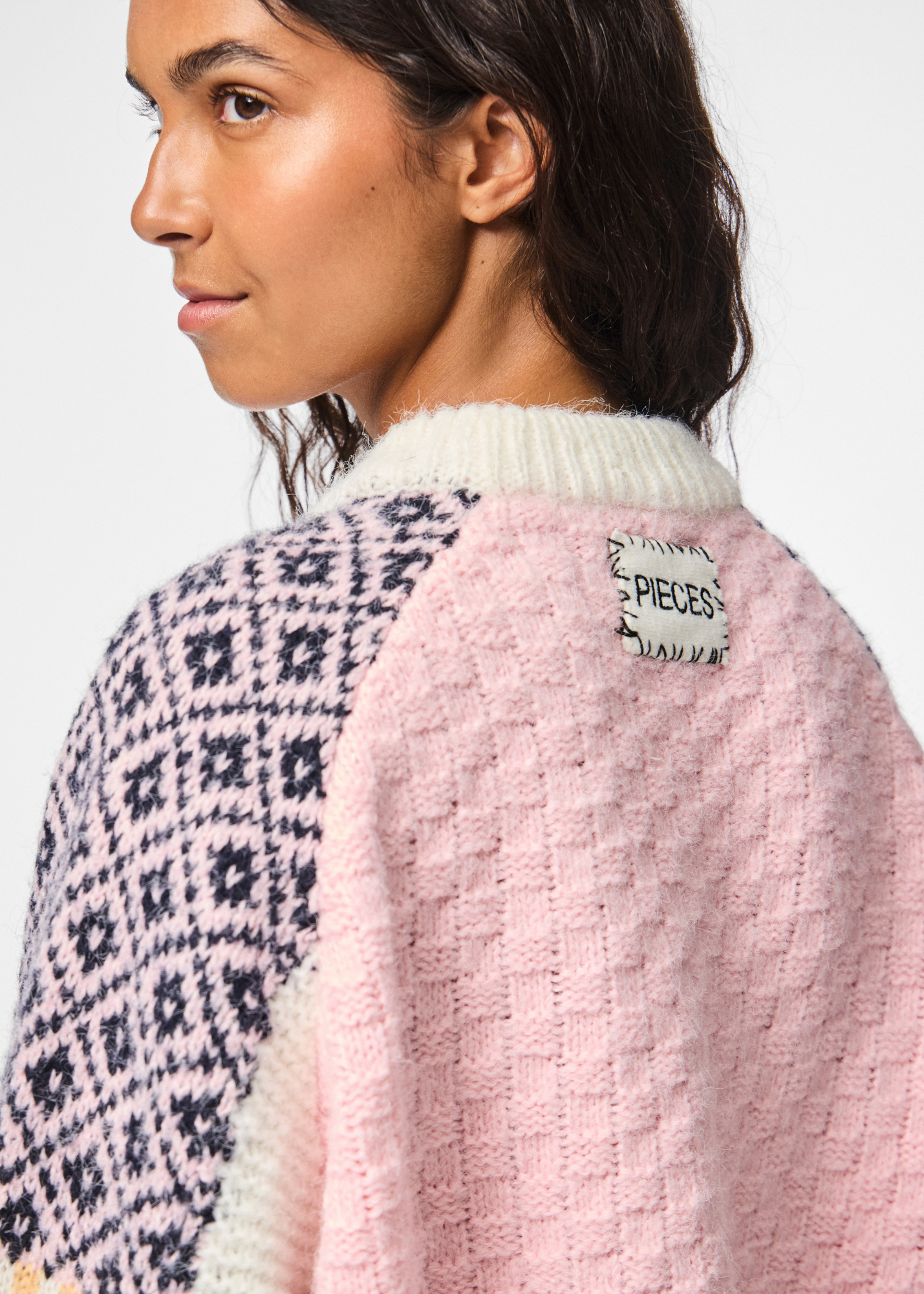 Pieces - Pastel Pink Remix Knit Jumper